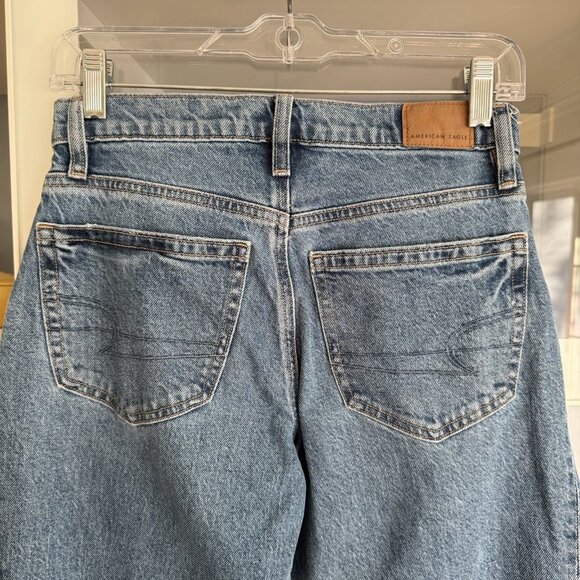 American Eagle Stretch Barrel Jeans Mid Rise Size 000R - Picture 4 of 6